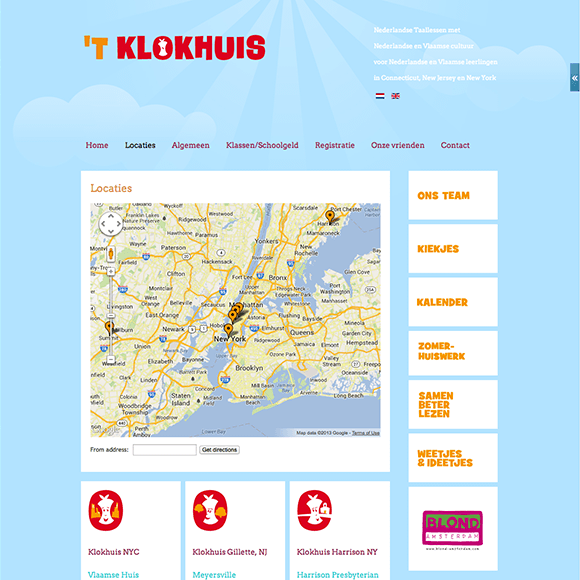 ’t Klokhuis bilingual website for dutch school